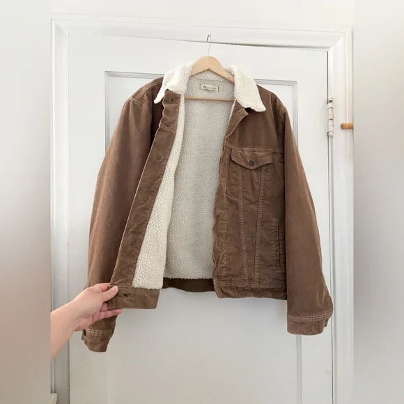 Madewell Brown Corduroy Sherpa Jacket